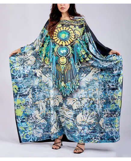 Elegant East Meets West Kaftan - Wholesale Clothing - Fashion for Women - Crepe - 150 cm - Tijarahub