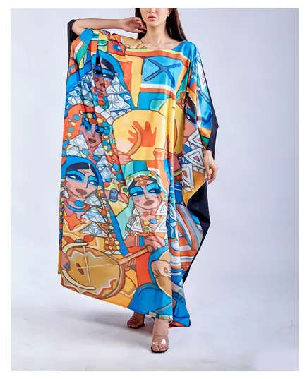 Elegant Tropical Spirit Kaftan - Buy In Bulk - Fashion for Women - Crepe - 150 cm - Tijarahub