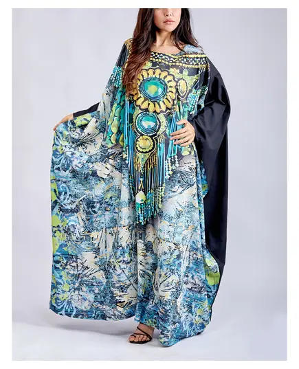 Elegant East Meets West Kaftan - Wholesale Clothing - Fashion for Women - Crepe - 150 cm - Tijarahub