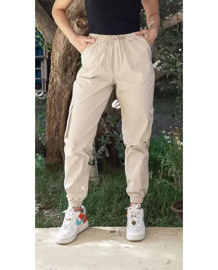 High Quality Beige Cargo Pants - Wholesale Clothing - Women's Clothes - Gabardine - Comfortable​ - Tijarahub