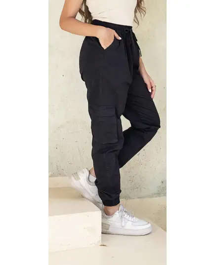 Premium Quality Black Cargo Pants - Wholesale Clothing - Women's Clothes - Gabardine - Stylish - Tijarahub