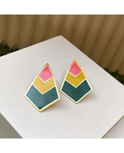 Yomn Jewellery - Earings - B2B Platform - Colorful Geometry - Triangular Enamel Pins - TijaraHub