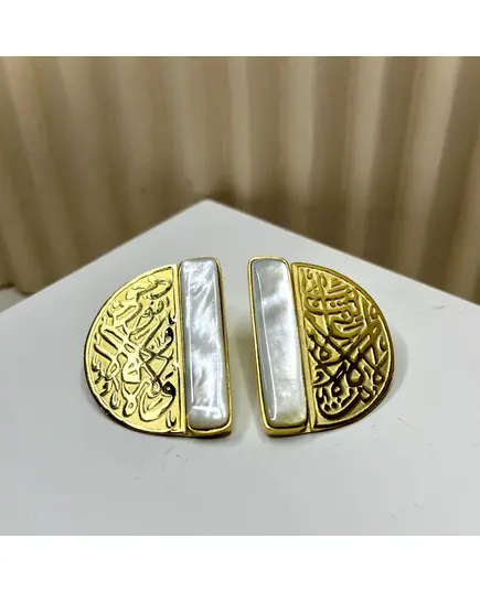 Half Circle Earrings - Handmade Jewelry - B2B - Plated Egyptian Gold 18k - Model: Y.E 0020 - TijaraHub