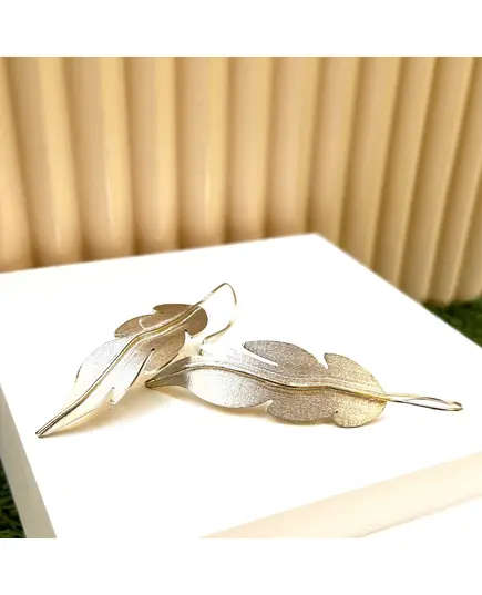 Silver Feather Earrings - Handmade Jewelry - B2B - Plated Egyptian Silver 18k - Model: Y.E 0040 ​- TijaraHub