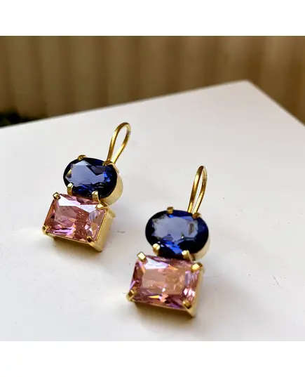 Yomn Jewellery - Earings - B2B Platform - Jewels of Nature - Blue and Pink Gemstone Earrings - TijaraHub