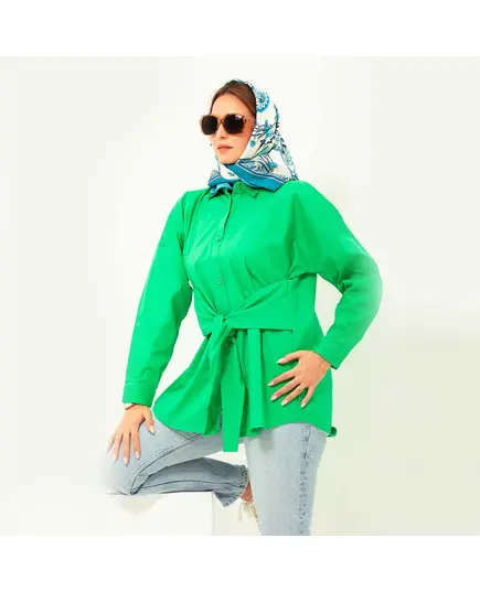 Green Cotton Shirt - Buy In Bulk - Fashion For Women - Diva Couture - Tijarahub
