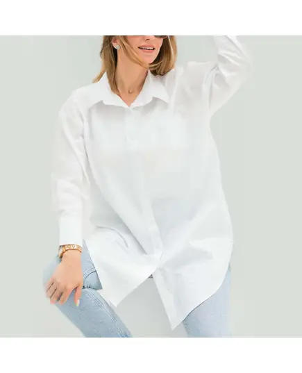 White Long Cotton Shirt - Wholesale - Fashion For Women - Diva Couture - Tijarahub