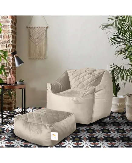 Chillax Velvet Bean Bag With Buff 90 X 105 cm Multi Color - Comfy & Relaxation - Wholesale Tijara