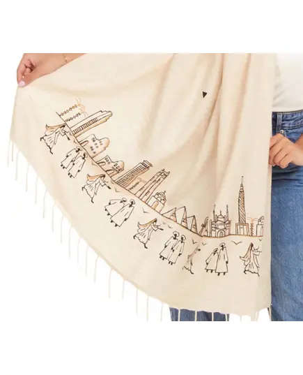 Handmade - Pure Egyptian Cotton Hand Painted Scarf 200 cm - Saroucha - Buy In Bulk TijaraHub