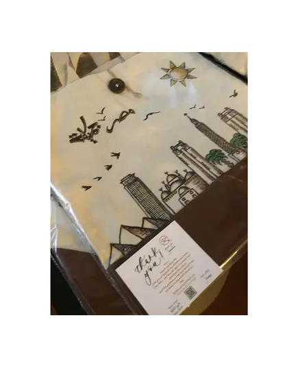 Stylish Hand Painted Tote Bag - Wholesale - Handmade - Cotton - Cairo Skyline - Tijarahub