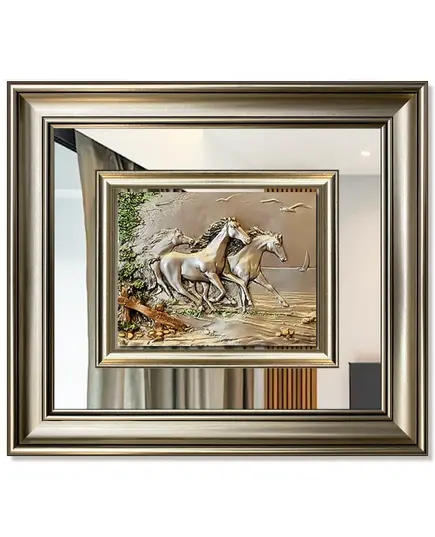 Modern 3D Sculpture Tableau - horses - Handmade Tableau - small - Model: 311S-TijaraHub