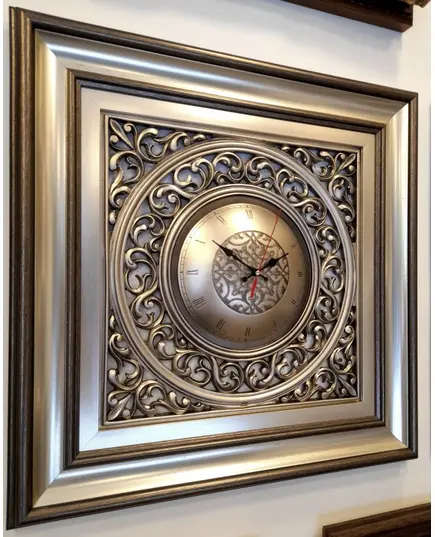 Luxury Wall Clock - B2B - Simple frame - Big - Brown - Model: 50S-TijaraHub