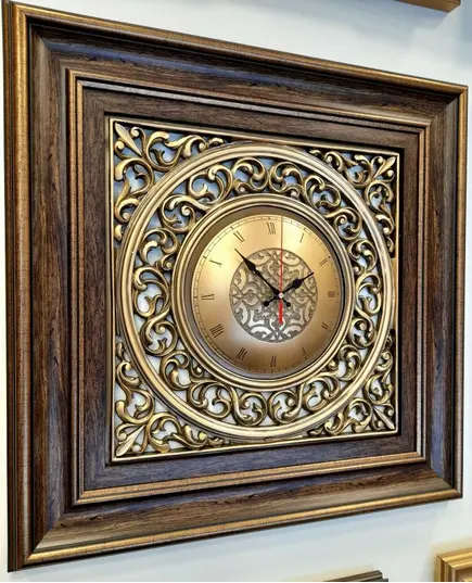 Luxury Wall Clock - B2B - Simple frame - Big - Brown - Model: 50B-TijaraHub