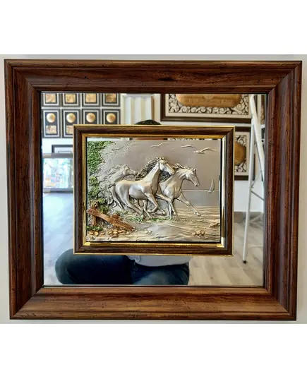 Modern 3D Sculpture Tableau - horses - Handmade Tableau - small - Model: 311B-TijaraHub