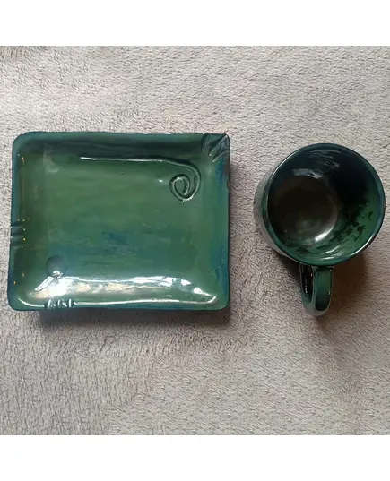 Green Pottery Breakfast Set - B2B - Handmade - Homasutra - Tijarahub