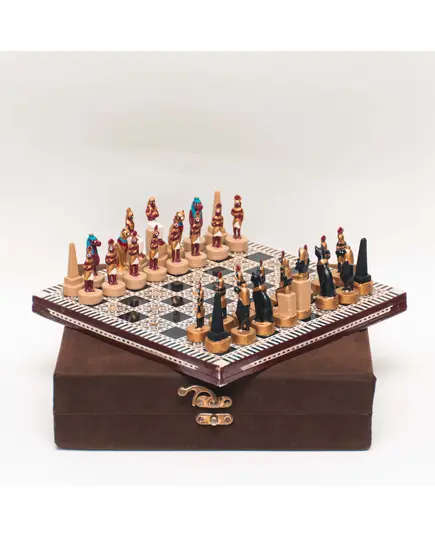 شطرنج بالقطع الفرعونية 30×30 سم - جملة - صناعة يدوية - Fowacrafts - تجارة هب
