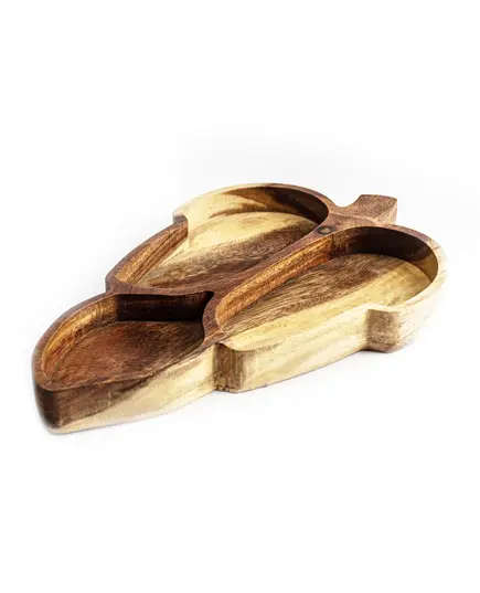 Wooden Leaf Shape Nuts Tray - B2B - Handmade - Fowacrafts - Tijarahub