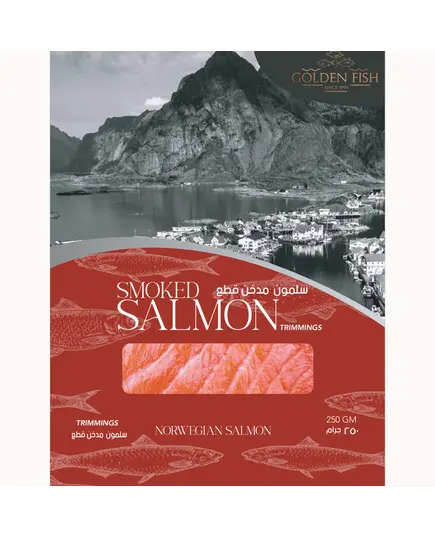 Smoked Salmon Trimmings 250 gm - B2B - Seafood - Golden Fish - Tijarahub