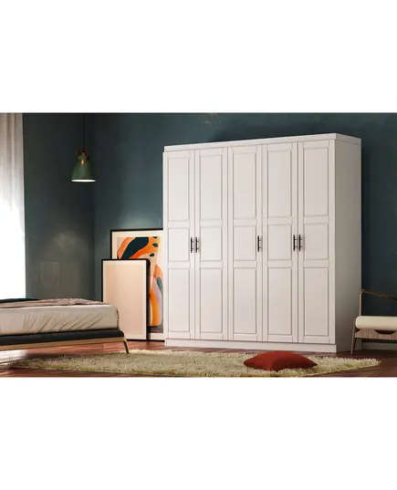 Bahar 5 Doors Wardrobe 50 x 175 x 182 cm - Wholesale - White - Sunroyal Concept TijaraHub