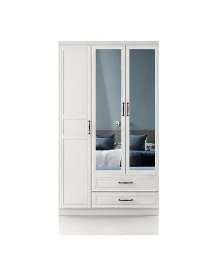 Henna 3 Doors 2 Drawers Wardrobe 50 x 105 x 210 cm - Wholesale - White - Sunroyal Concept
TijaraHub