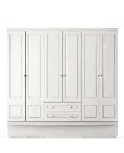 Inci 6 Doors 2 Drawers Wardrobe 50 x 210 x 210 cm - Wholesale - White - Sunroyal Concept TijaraHub