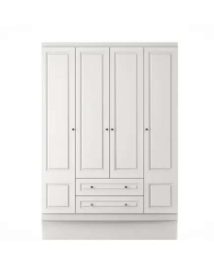 Inci 4 Doors 2 Drawers Wardrobe 50 x 140 x 210 cm - Wholesale - White - Sunroyal Concept
TijaraHub