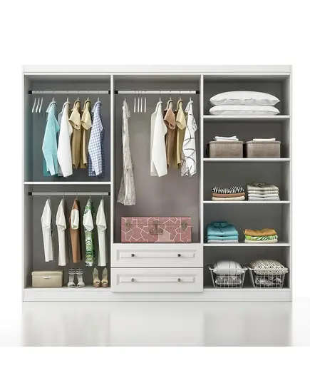 Inci 6 Doors 2 Drawers Wardrobe 50 x 210 x 182 cm - Wholesale - White - Sunroyal Concept TijaraHub