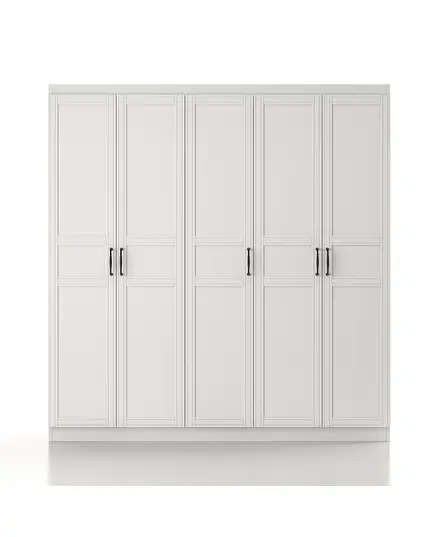 Henna 5 Doors Wardrobe 50 x 175 x 210 cm - Wholesale - White - Sunroyal Concept TijaraHub