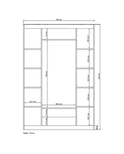 Henna 4 Doors 2 Drawers Wardrobe 50 x 140 x 210 cm - Wholesale - White - Sunroyal Concept TijaraHub