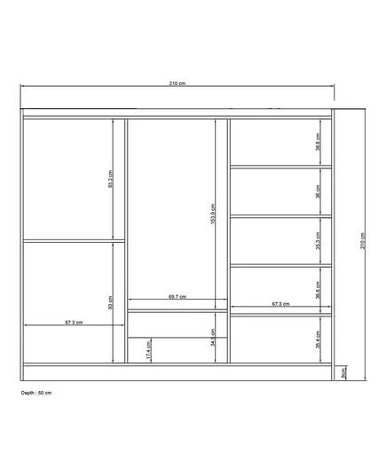 Inci 6 Doors 2 Drawers Wardrobe 50 x 210 x 210 cm - Wholesale - White - Sunroyal Concept TijaraHub