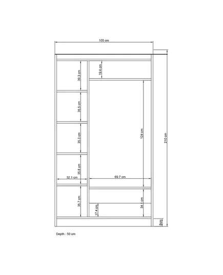 Bahar 4 Doors 2 Drawers Wardrobe 50 x 140 x 210  cm - Wholesale - White - Sunroyal Concept
TijaraHub