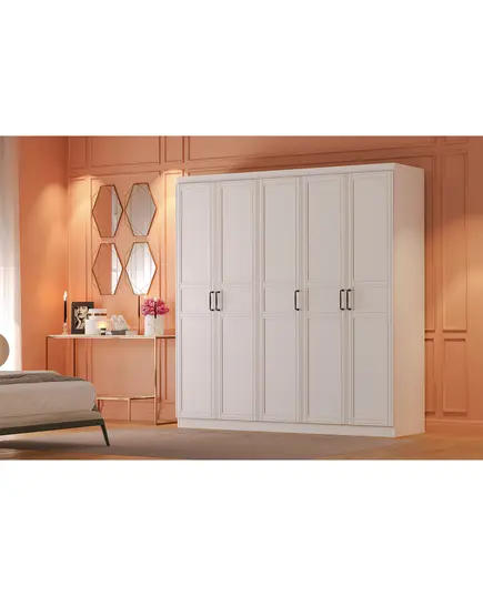 Henna 5 Doors Wardrobe 50 x 175 x 210 cm - Wholesale - White - Sunroyal Concept TijaraHub