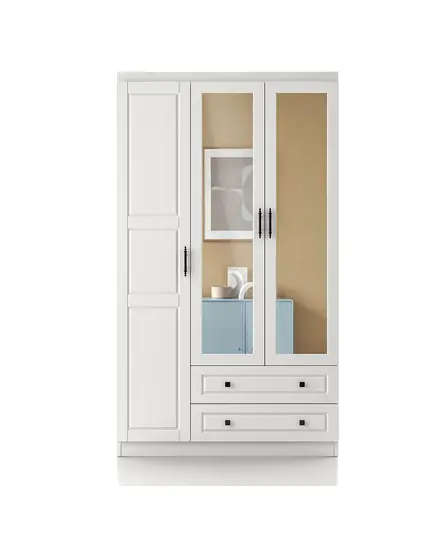 Bahar 3 Doors 2 Drawers Wardrobe 50 x 105 x 210 cm - Wholesale - White - Sunroyal Concept TijaraHub