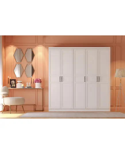 Henna 5 Doors Wardrobe 50 x 175 x 210 cm - Wholesale - White - Sunroyal Concept TijaraHub