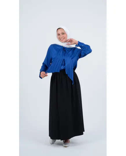 Formal Soft Satin Blouse with a Pleated Tie - Wholesale - Women Clothing - Nora Scarf​ - Tijarahub