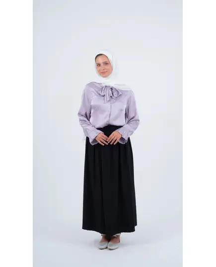 Formal Soft Satin Blouse with a Pleated Tie - Wholesale - Women Clothing - Nora Scarf​ - Tijarahub