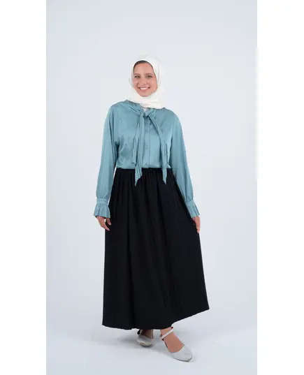 Formal Soft Satin Blouse with a Pleated Tie - Wholesale - Women Clothing - Nora Scarf​ - Tijarahub