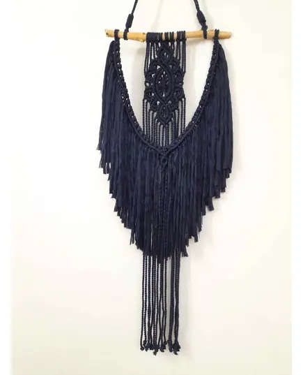 Sahel Macrame Marin Blue Wall Hanging 40 x 100 cm - Buy In Bulk - Handmade - Bazaar Misr - Tijarahub