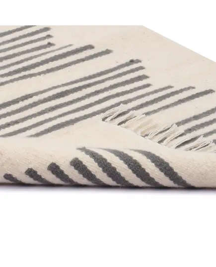 Grey and White Handloomed Kilim Rug 140 x 70 cm - Buy In Bulk - Handmade - Bazaar Misr - Tijarahub