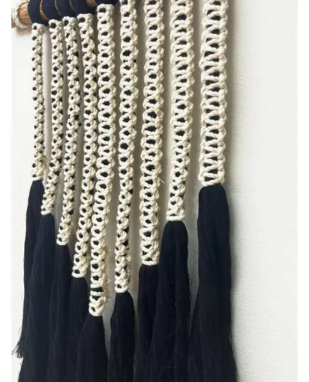 Black and White Macrame Wall Art 40 x 60 cm - B2B - Handmade - Bazaar Misr - Tijarahub