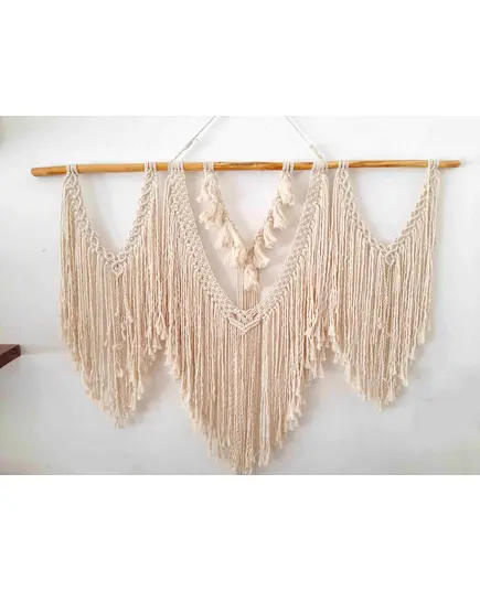 Boho Triangle Wall Hanging Macrame in Tree Branch 120 x 120 cm - B2B - Handmade - Bazaar Misr - Tijarahub