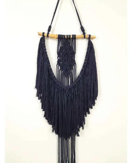 Sahel Macrame Marin Blue Wall Hanging 40 x 100 cm - Buy In Bulk - Handmade - Bazaar Misr - Tijarahub