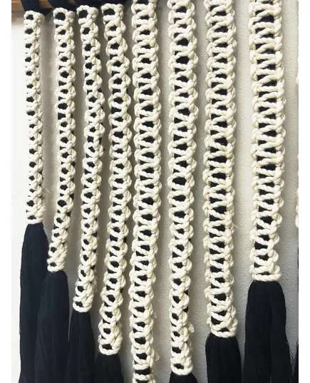 Black and White Macrame Wall Art 40 x 60 cm - B2B - Handmade - Bazaar Misr - Tijarahub