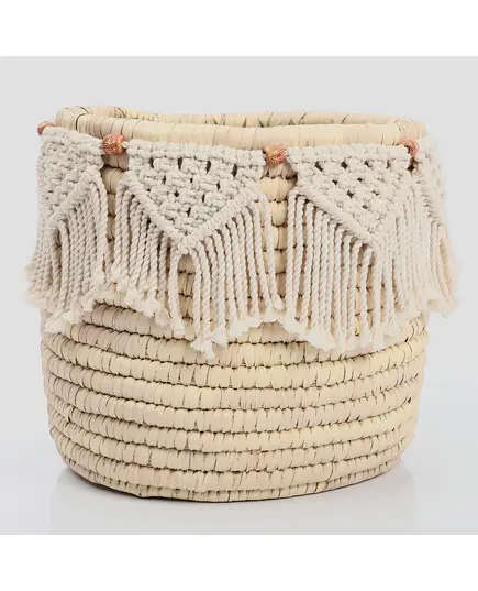 Macrame Storage Basket 30 x 30 cm - Wholesale - Handmade - Bazaar Misr - Tijarahub