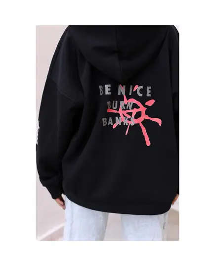 Black Printed Hoodie - Women's Clothing - Wholesale - Luscious​ - Tijarahub