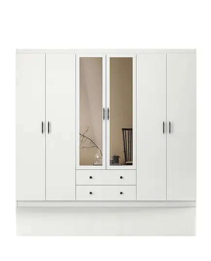 Lavinia 6 Doors 2 Drawers Wardrobe 50 x 210 x 182 cm - Wholesale - White - Sunroyal Concept TijaraHub