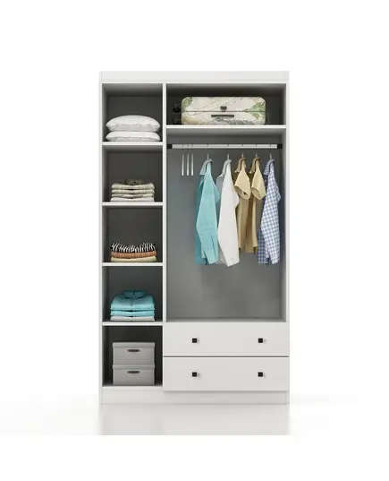 Lavinia 3 Doors 2 Drawers Wardrobe 50 x 105 x 210 cm - Wholesale - White - Sunroyal Concept TijaraHub