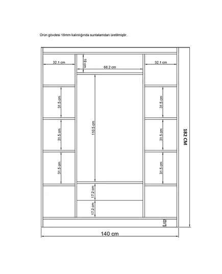 Nil 4 Doors 2 Drawers Wardrobe 50 x 140 x 182 cm - Wholesale - White - Sunroyal Concept
TijaraHub