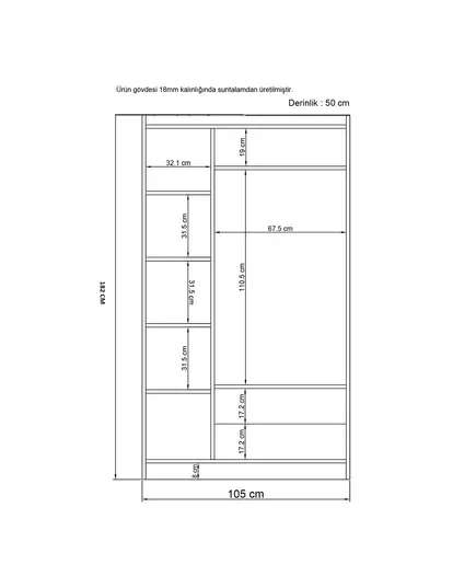 Bahar Anthracite 3 Doors 2 Drawers Wardrobe 50 x 105 x 182 cm - Wholesale - Black - Sunroyal Concept
TijaraHub