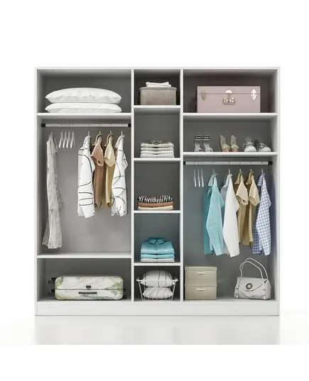 Nil 6 Doors 2 Drawers Wardrobe 50 x 210 x 182 cm - Wholesale - White - Sunroyal Concept
TijaraHub